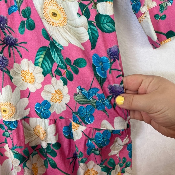 Von Landen Ulla Popken Pink Floral Tiered Midi US sz 20/22 Feminine Preppy Euro - Picture 9 of 9